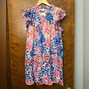 Entro Metallic Mixed Print Dress